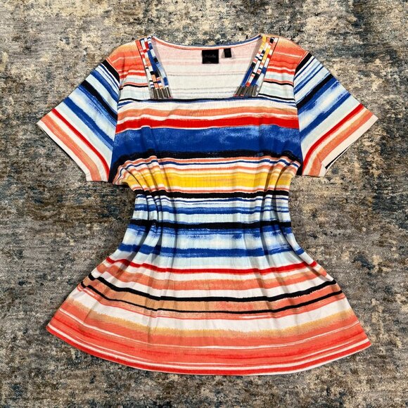 Rafaella Multicolor Striped Top XL - Picture 4 of 5